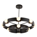 Arteriors Hans 44" Wide LED Ring Chandelier with Frosted Glass Shades