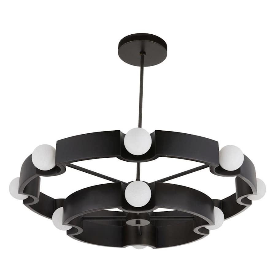 Arteriors Hans 44" Wide LED Ring Chandelier with Frosted Glass Shades