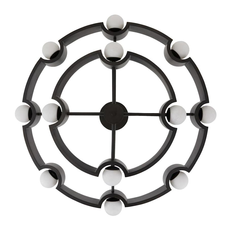 Arteriors Hans 44" Wide LED Ring Chandelier with Frosted Glass Shades