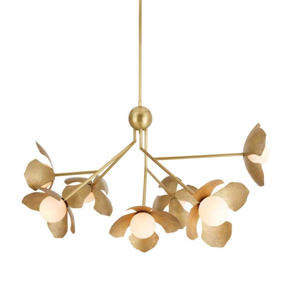 Arteriors Generosa 7 Light 57" Wide Chandelier with Hammered Iron Shades