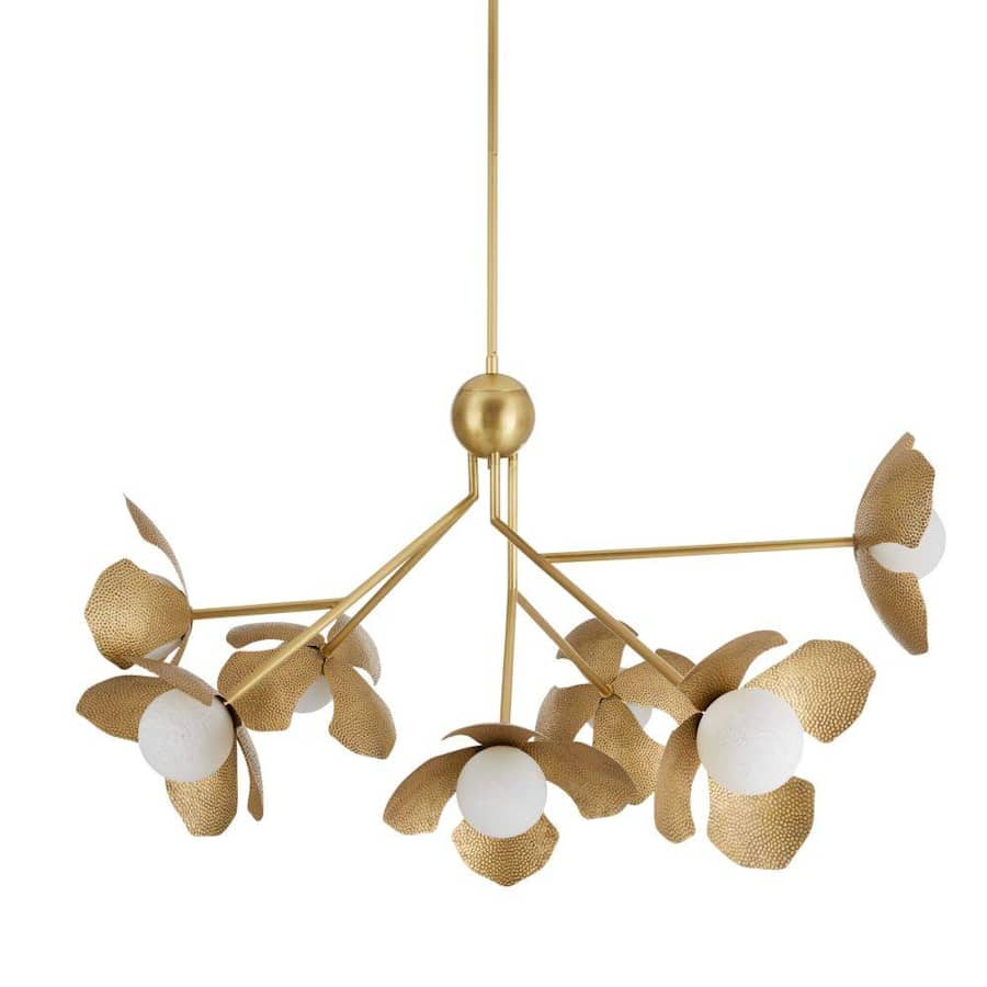 Arteriors Generosa 7 Light 57" Wide Chandelier with Hammered Iron Shades
