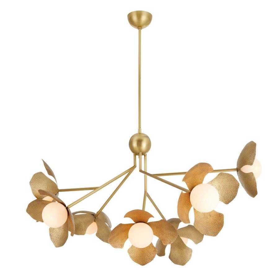 Arteriors Generosa 7 Light 57" Wide Chandelier with Hammered Iron Shades