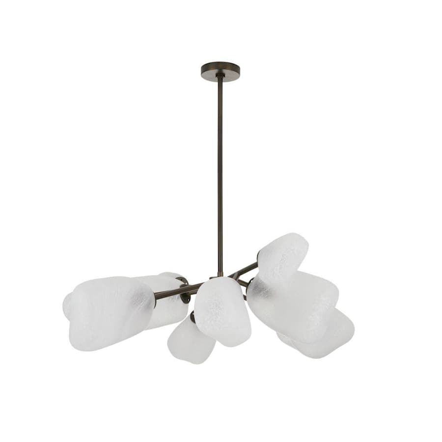Arteriors Grozny 12 Light 44" Wide Linear Chandelier with Frosted Glass Shades