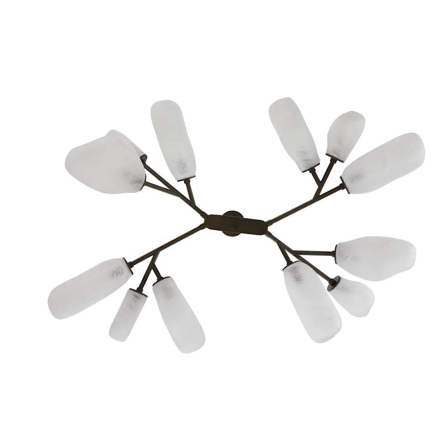 Arteriors Grozny 12 Light 44" Wide Linear Chandelier with Frosted Glass Shades