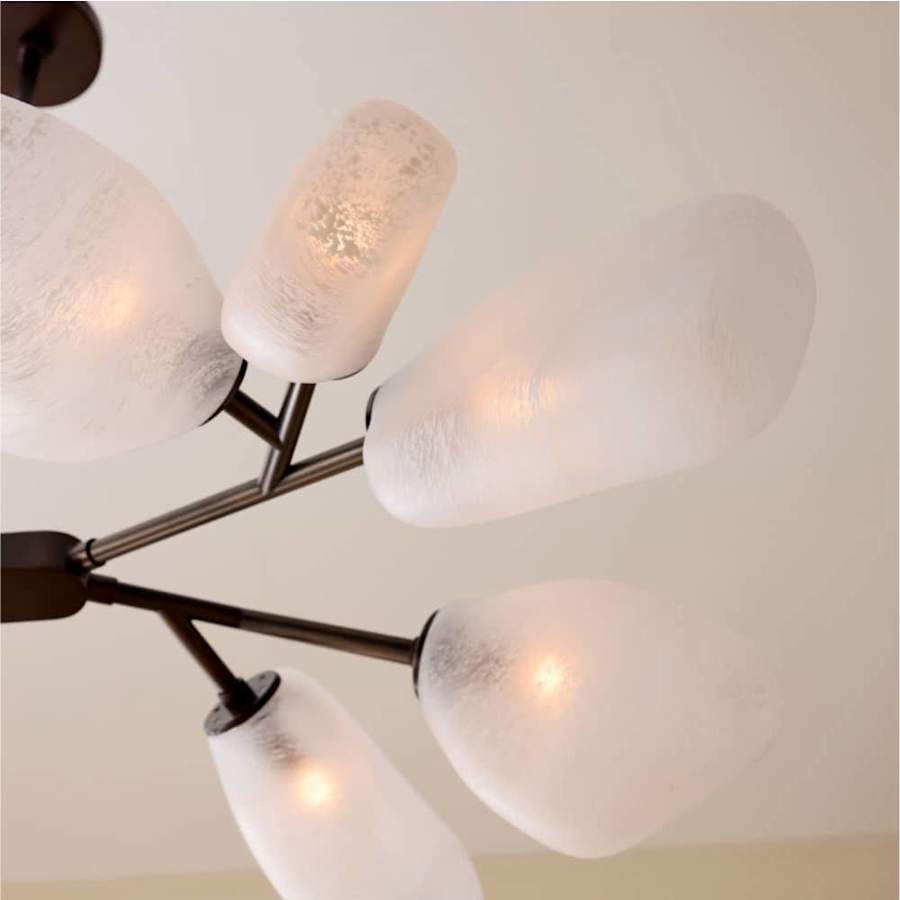 Arteriors Grozny 12 Light 44" Wide Linear Chandelier with Frosted Glass Shades