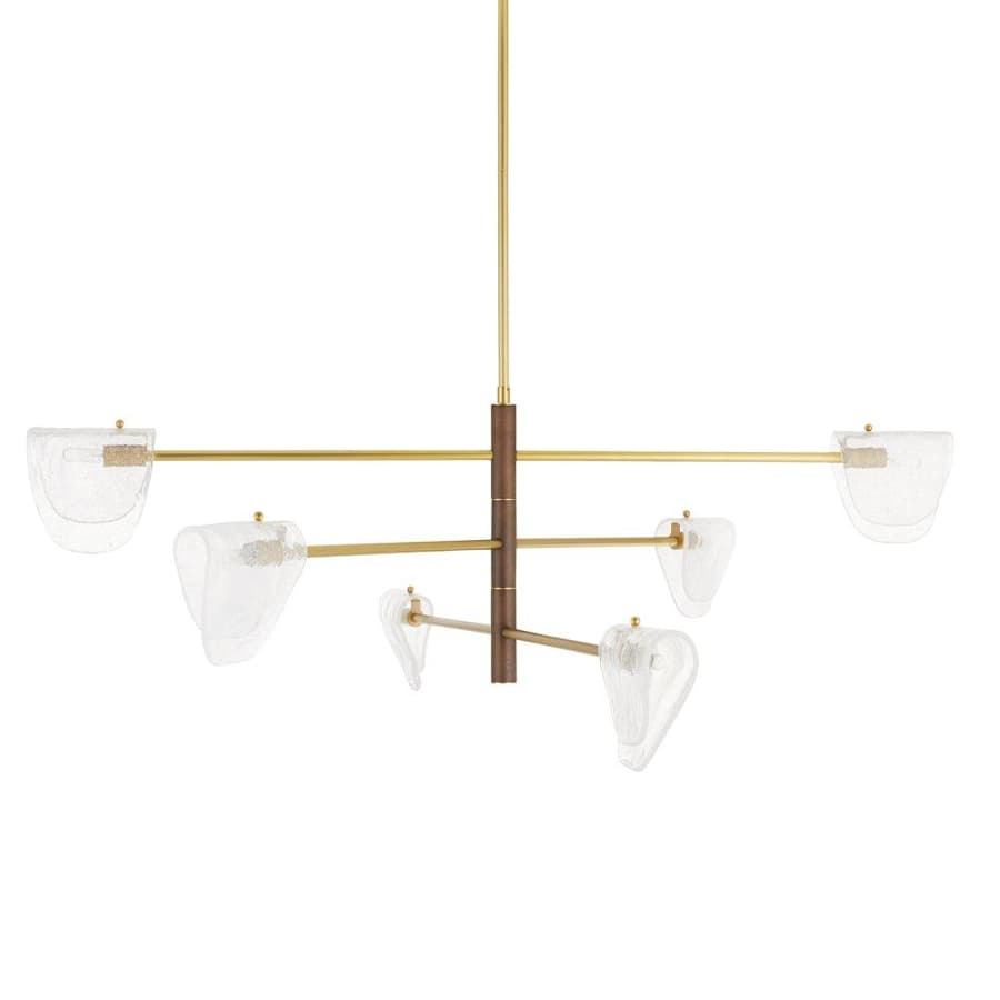 Arteriors Hockless 6 Light 52" Wide Chandelier with Seedy Glass Shades