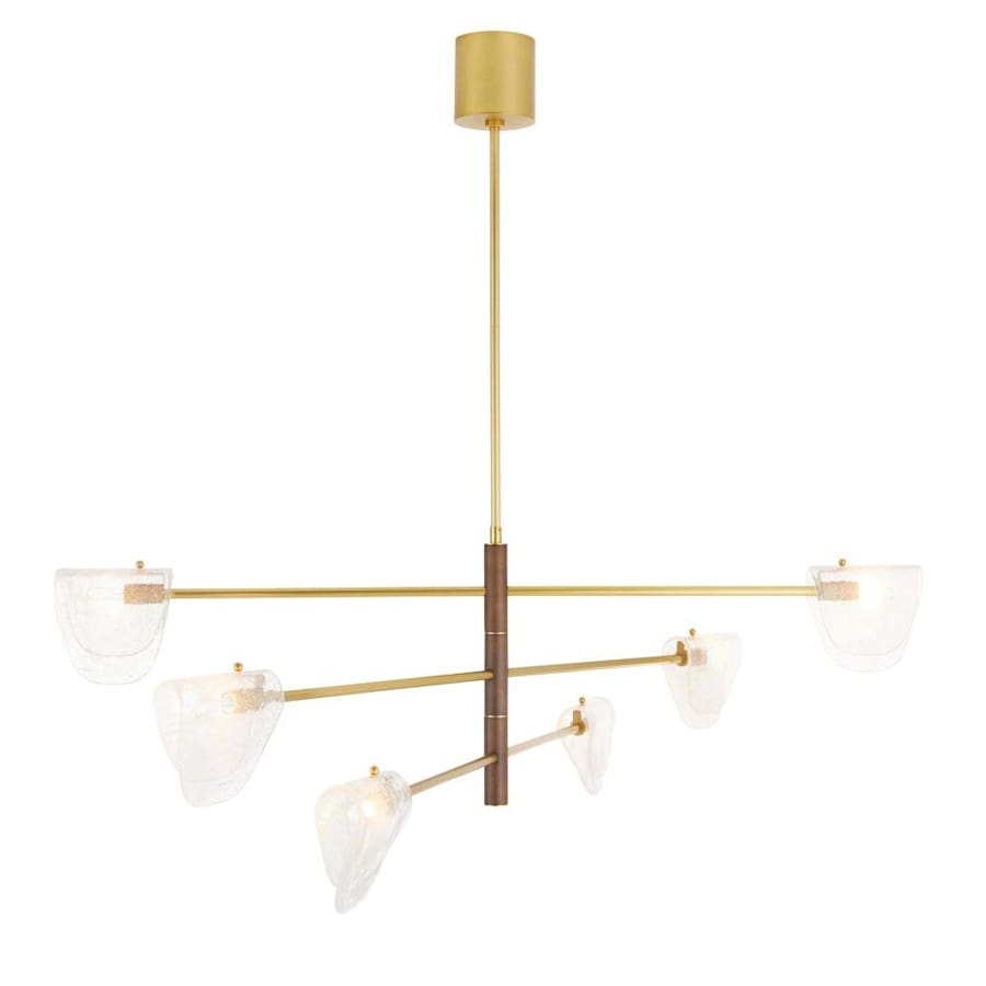 Arteriors Hockless 6 Light 52" Wide Chandelier with Seedy Glass Shades