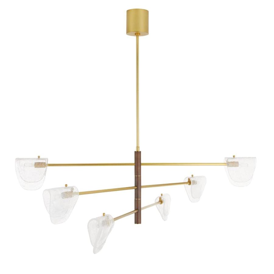 Arteriors Hockless 6 Light 52" Wide Chandelier with Seedy Glass Shades