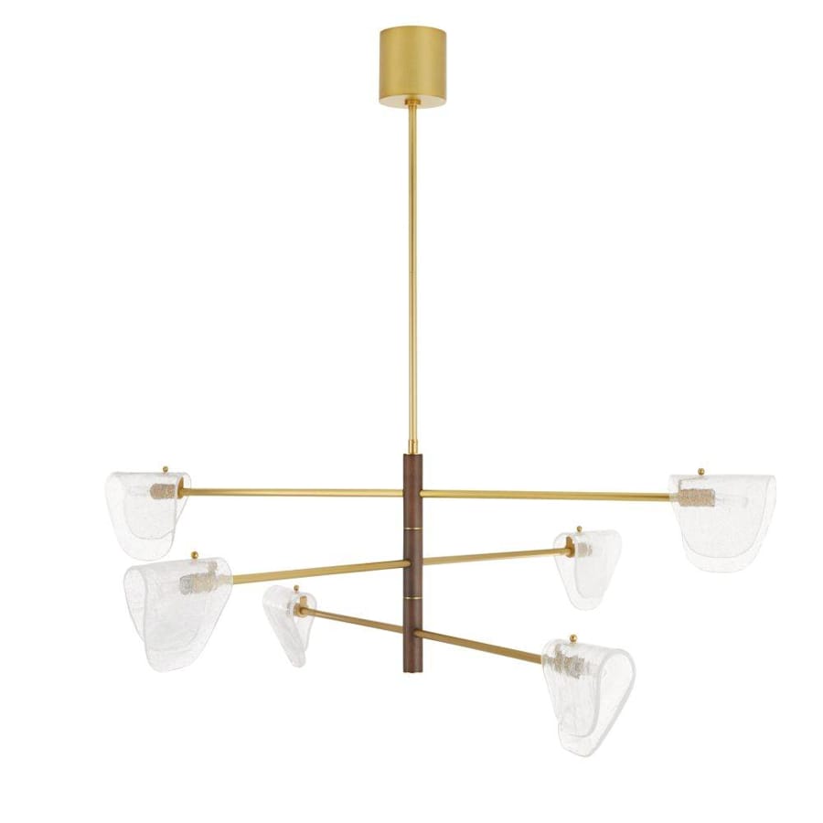 Arteriors Hockless 6 Light 52" Wide Chandelier with Seedy Glass Shades