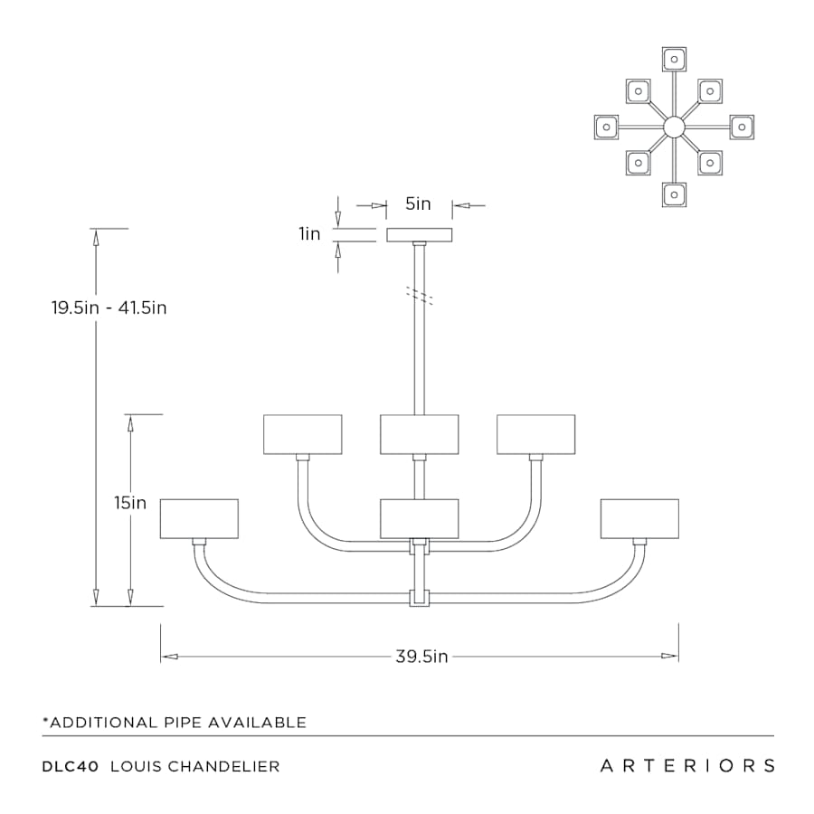 Arteriors Louis Chandelier 8 Light 40" Wide Chandelier