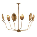 Arteriors Flores 6 Light 46" Wide Chandelier with Hammered Brass Shades