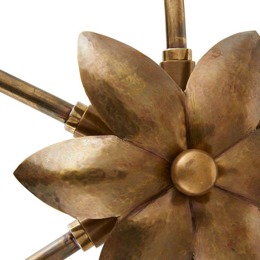 Arteriors Flores 6 Light 46" Wide Chandelier with Hammered Brass Shades