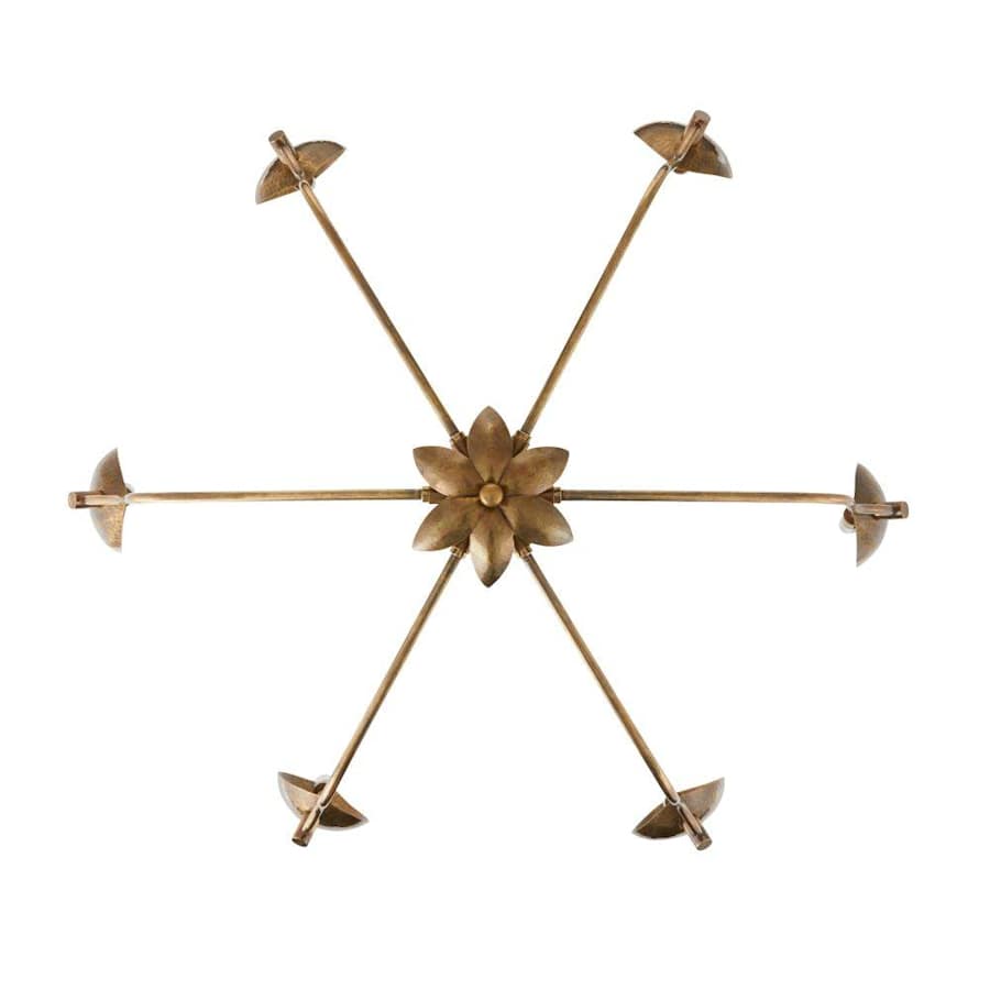 Arteriors Flores 6 Light 46" Wide Chandelier with Hammered Brass Shades