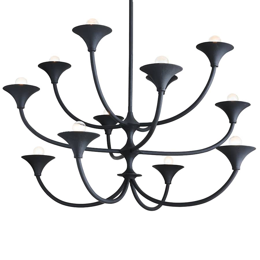 Arteriors Larkin Chandelier 12 Light 42" Wide Wrought Iron Abstract Chandelier
