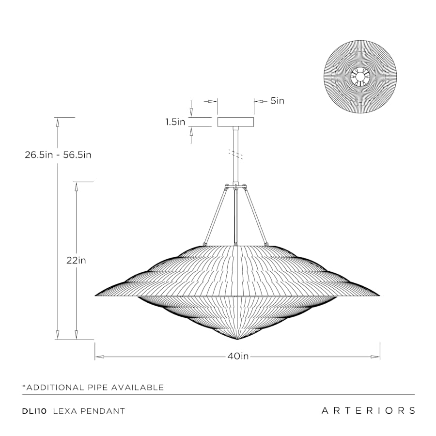 Arteriors Lexa Pendant 3 Light 40" Wide Pendant
