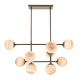 Arteriors Hadden 9 Light 38" Wide Linear Chandelier with Swirl Glass Shades