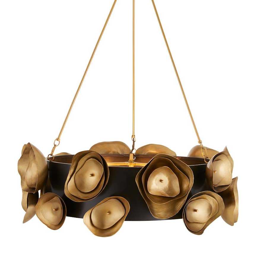 Arteriors Gaia 6 Light 36" Wide Drum Chandelier with Steel Shade