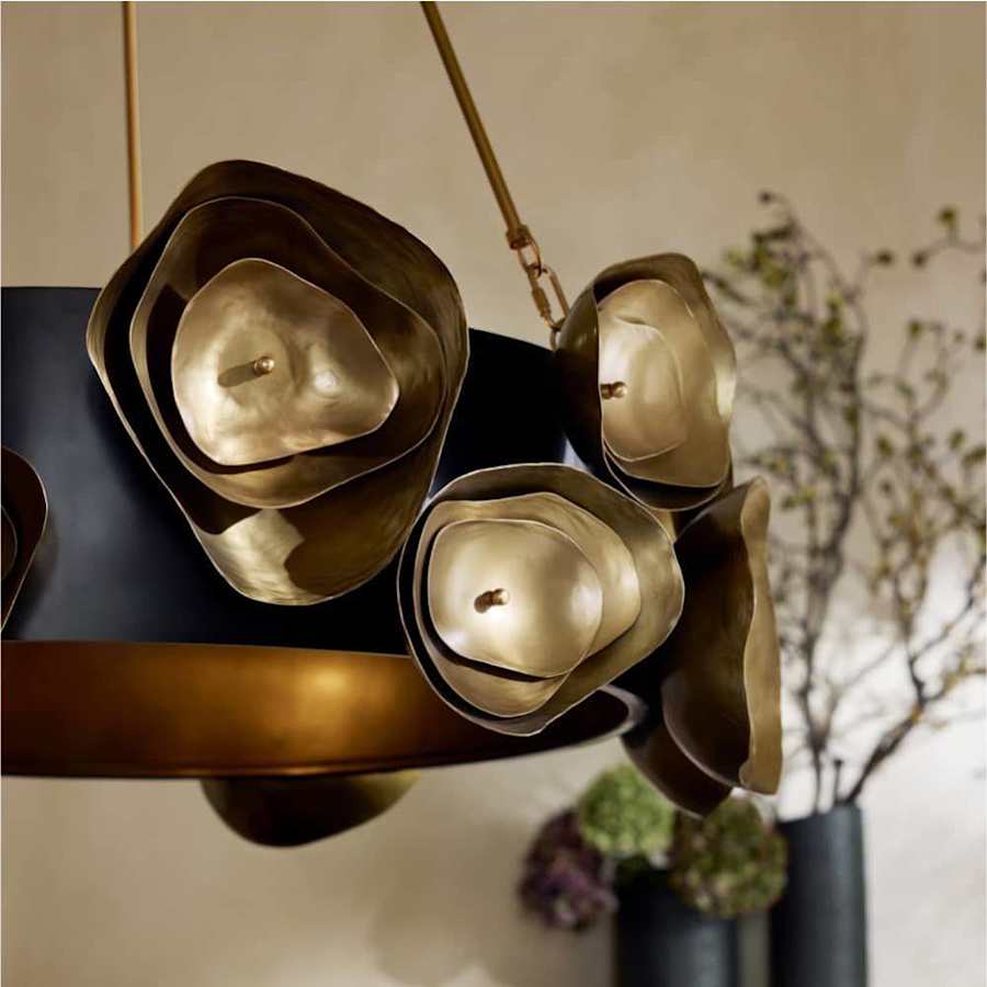 Arteriors Gaia 6 Light 36" Wide Drum Chandelier with Steel Shade