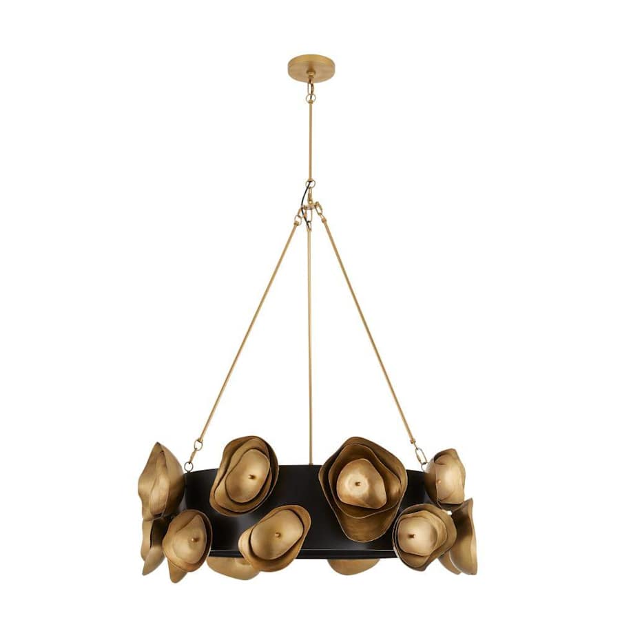 Arteriors Gaia 6 Light 36" Wide Drum Chandelier with Steel Shade