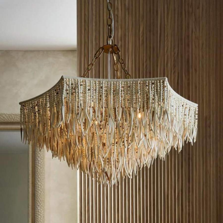 Arteriors Josephine 6 Light 30" Wide Beaded Waterfall Chandelier