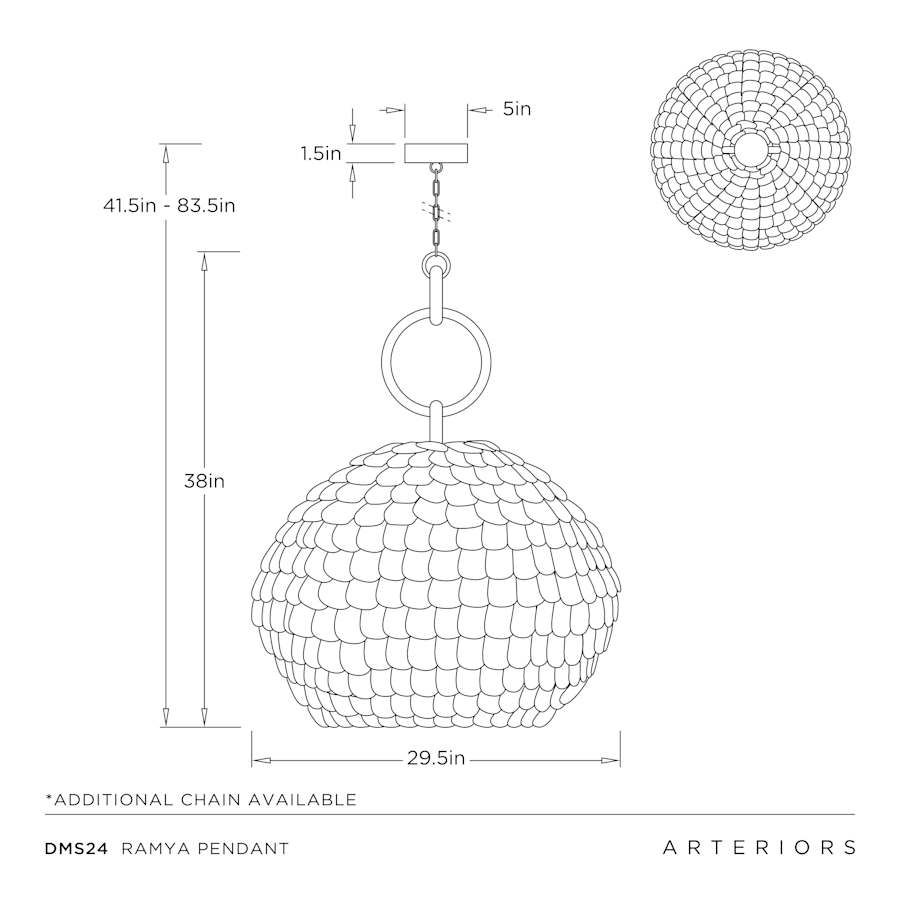Arteriors Ramya Pendant 30" Wide Pendant