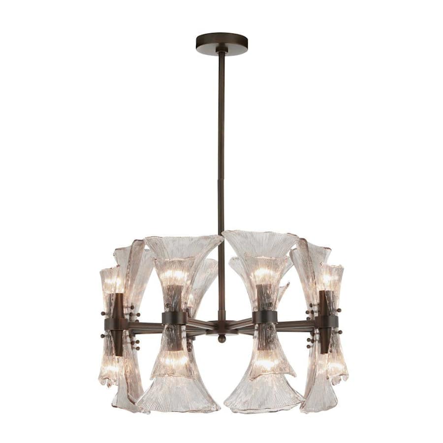 Arteriors Gwendolyn 16 Light 24" Wide Chandelier with Ribbed Glass Shades