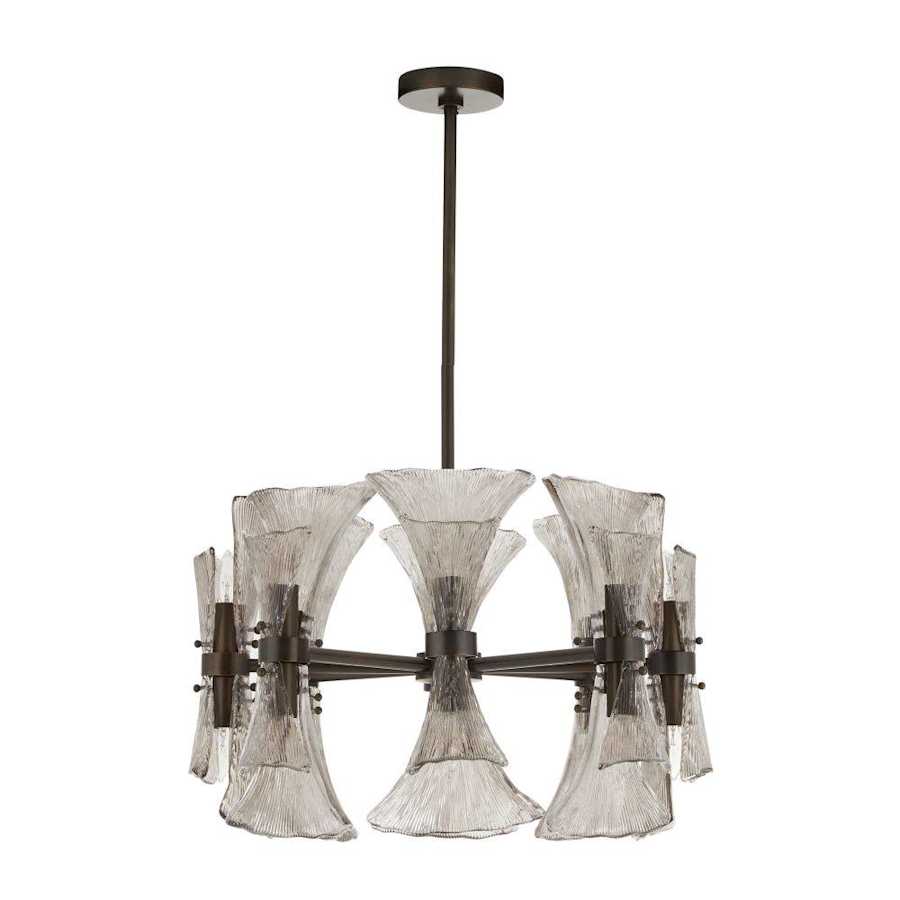 Arteriors Gwendolyn 16 Light 24" Wide Chandelier with Ribbed Glass Shades