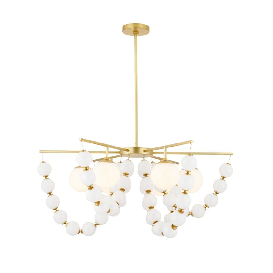 Arteriors Genesis 5 Light 42" Wide Chandelier with Opal Glass Shades