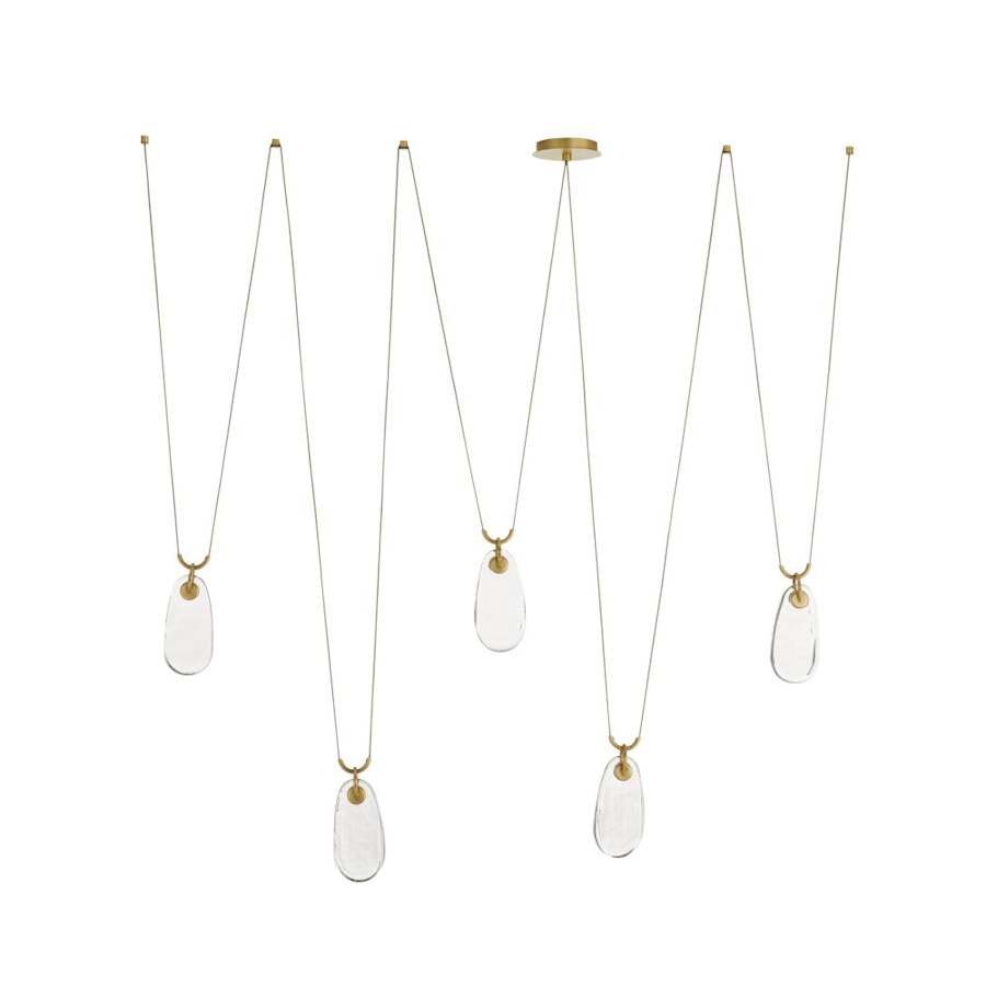 Arteriors Melt 38" Wide LED Linear Pendant with Clear Glass Shades