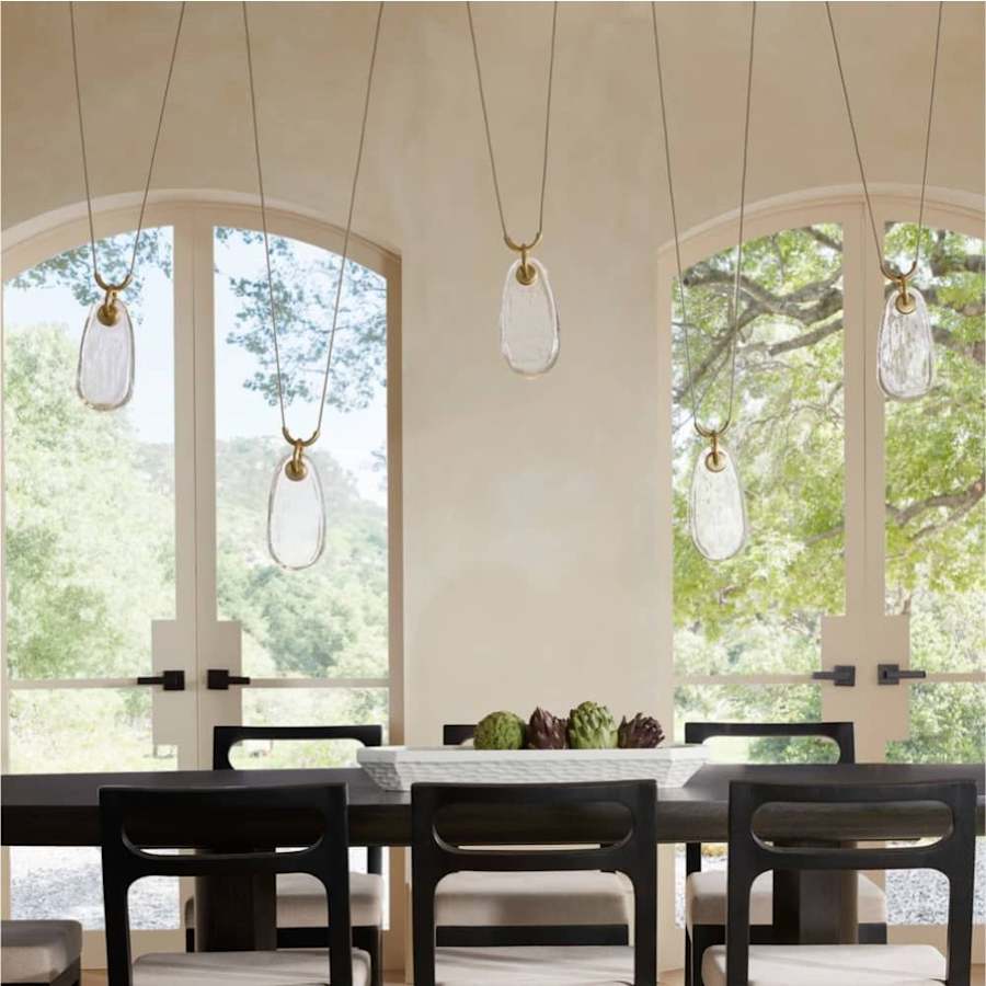 Arteriors Melt 38" Wide LED Linear Pendant with Clear Glass Shades