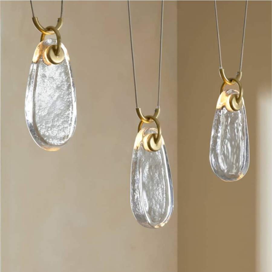 Arteriors Melt 38" Wide LED Linear Pendant with Clear Glass Shades