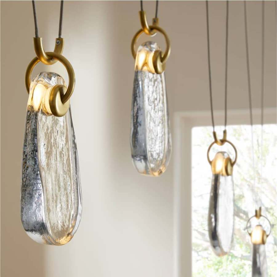 Arteriors Melt 38" Wide LED Linear Pendant with Clear Glass Shades