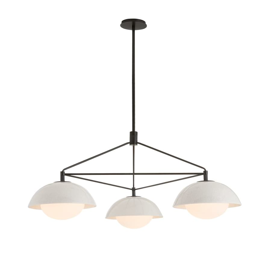 Arteriors Glaze 3 Light 38" Wide Chandelier with Ceramic and Opal Glass Shades