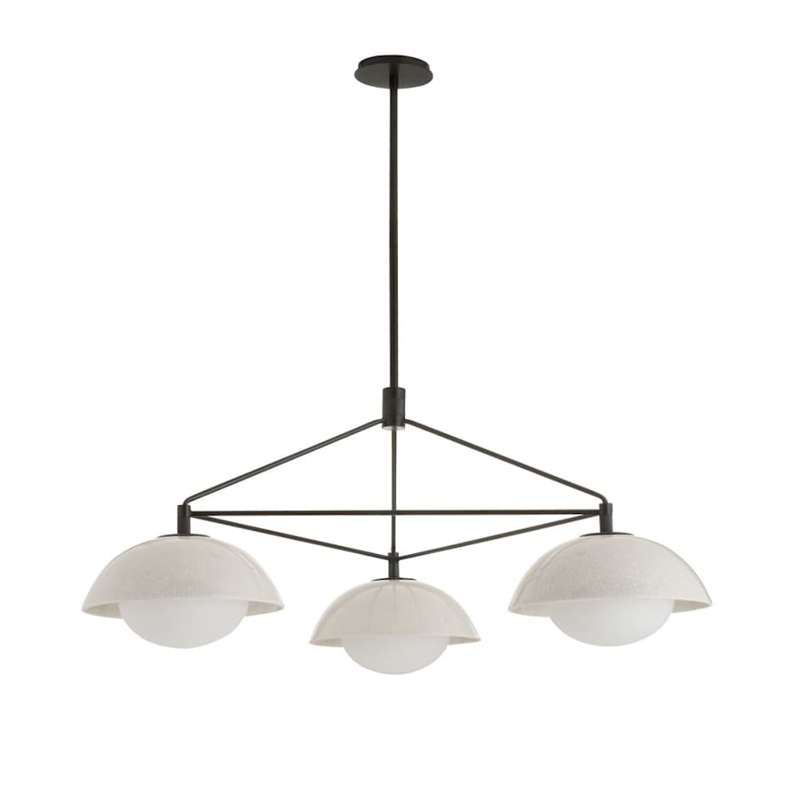 Arteriors Glaze 3 Light 38" Wide Chandelier with Ceramic and Opal Glass Shades