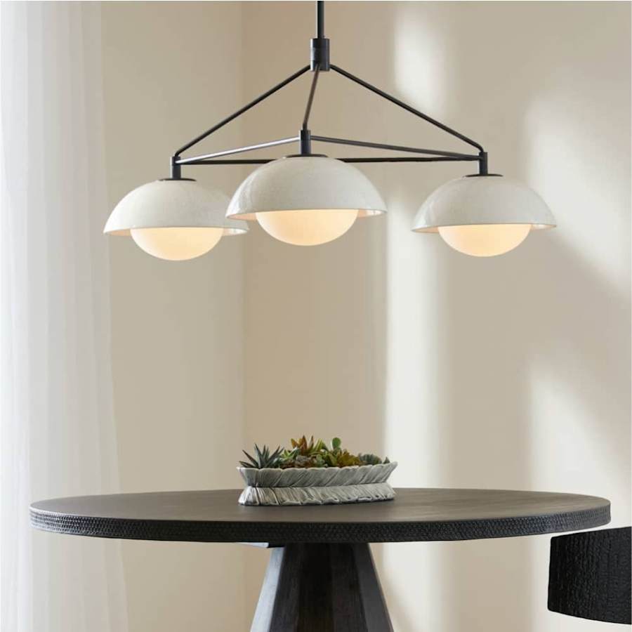 Arteriors Glaze 3 Light 38" Wide Chandelier with Ceramic and Opal Glass Shades