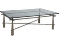 Home Cortona Rectangular Coffee Table Iron and Glass in Bronze Foil