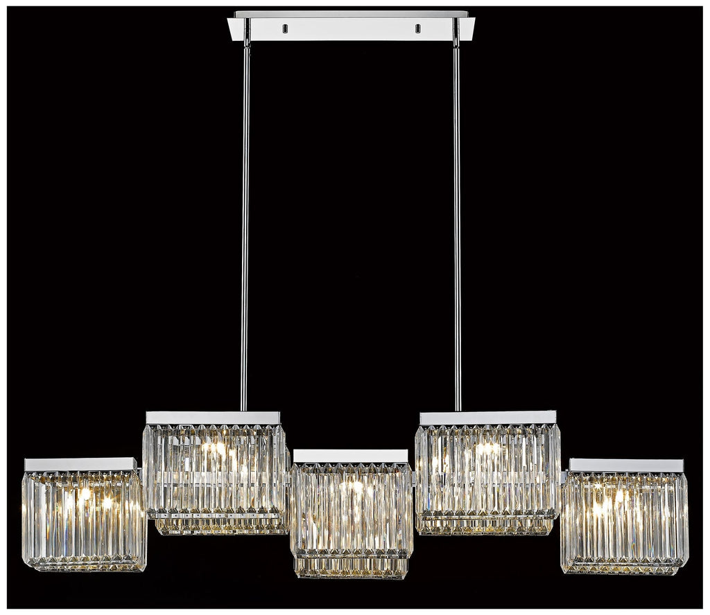 Avenue Broadway 57"W Nickel Kitchen Island Light Chandelier