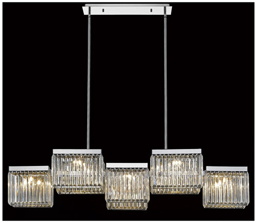 Avenue Broadway 57"W Nickel Kitchen Island Light Chandelier