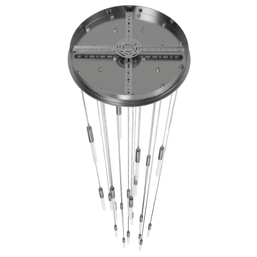 Avenue Lighting Main St. 21 Light 22" Wide LED Multi Light Pendant with Frosted Glass Shades