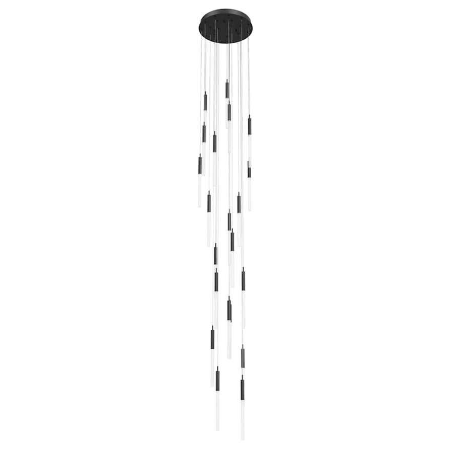 Avenue Lighting Main St. 21 Light 22" Wide LED Multi Light Pendant with Frosted Glass Shades