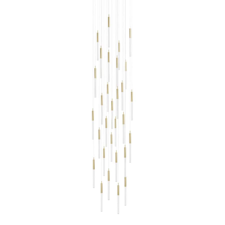 Avenue Lighting Main St. 31 Light 30" Wide LED Multi Light Pendant with Snow Glass Shades