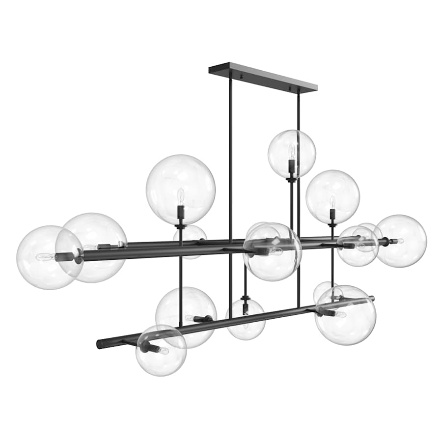 Avenue Lighting Delilah 16 Light 84" Wide Abstract Chandelier with Clear Glass Shades