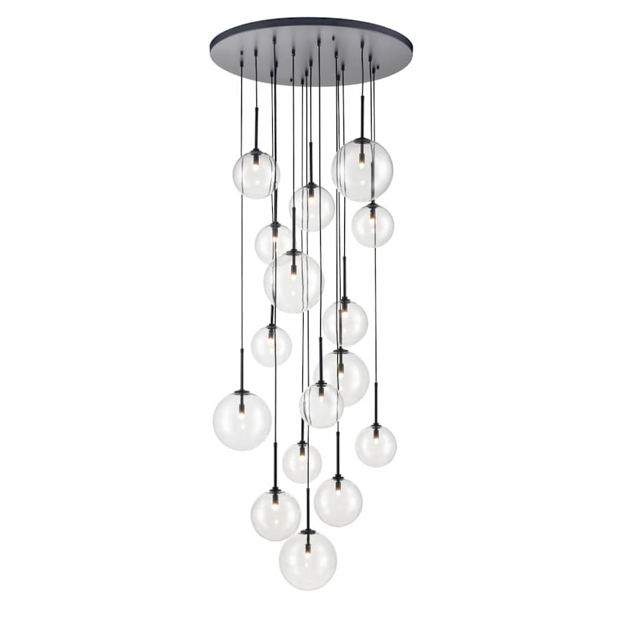 Avenue Lighting Delilah 16 Light 34" Wide Multi Light Pendant with Glass Shades