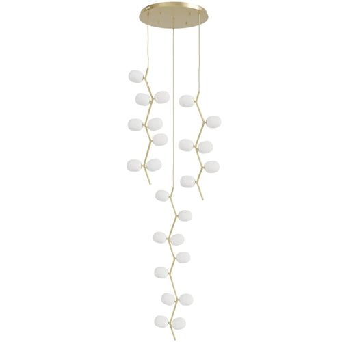 Avenue Lighting Hampton 24 Light 26" Wide Abstract Multi Light Pendant with Hand-Blown Glass Shades