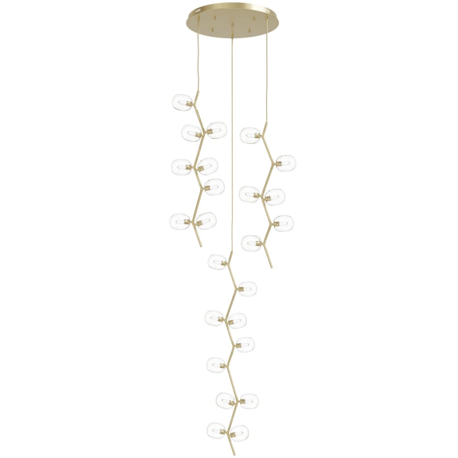 Avenue Lighting Hampton 24 Light 26" Wide Abstract Multi Light Pendant with Hand-Blown Glass Shades