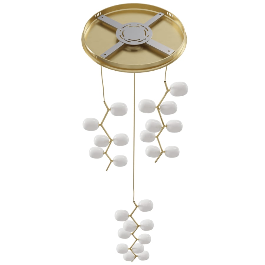 Avenue Lighting Hampton 24 Light 26" Wide Abstract Multi Light Pendant with Hand-Blown Glass Shades