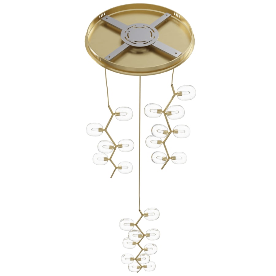 Avenue Lighting Hampton 24 Light 26" Wide Abstract Multi Light Pendant with Hand-Blown Glass Shades