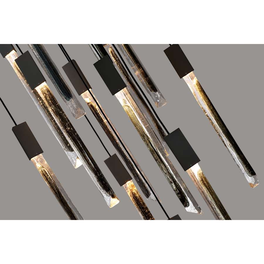 Avenue Lighting Alpine 15 Light 24" Wide LED Multi Light Pendant with Marbleized Crystal Shades