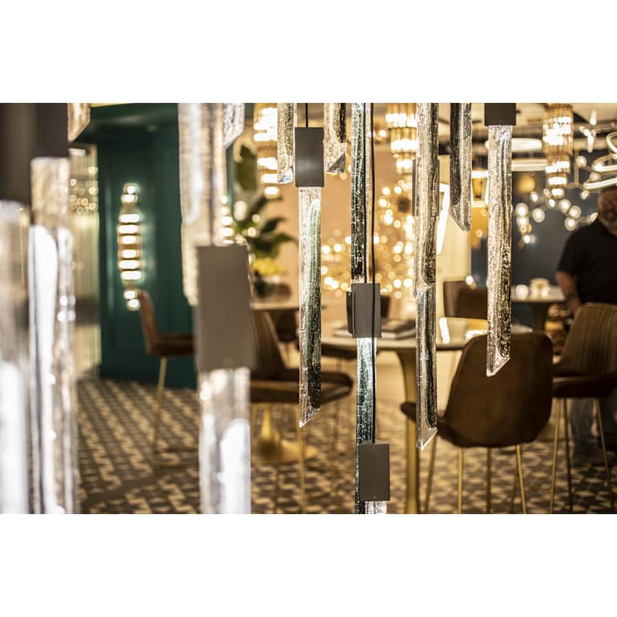Avenue Lighting Alpine 31 Light 36" Wide LED Multi Light Pendant with Marbleized Crystal Shades