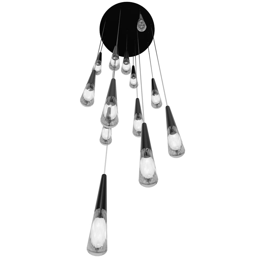 Avenue Lighting Encino 13 Light 22" Wide LED Crystal Multi Light Pendant with Clear Crystal Shades